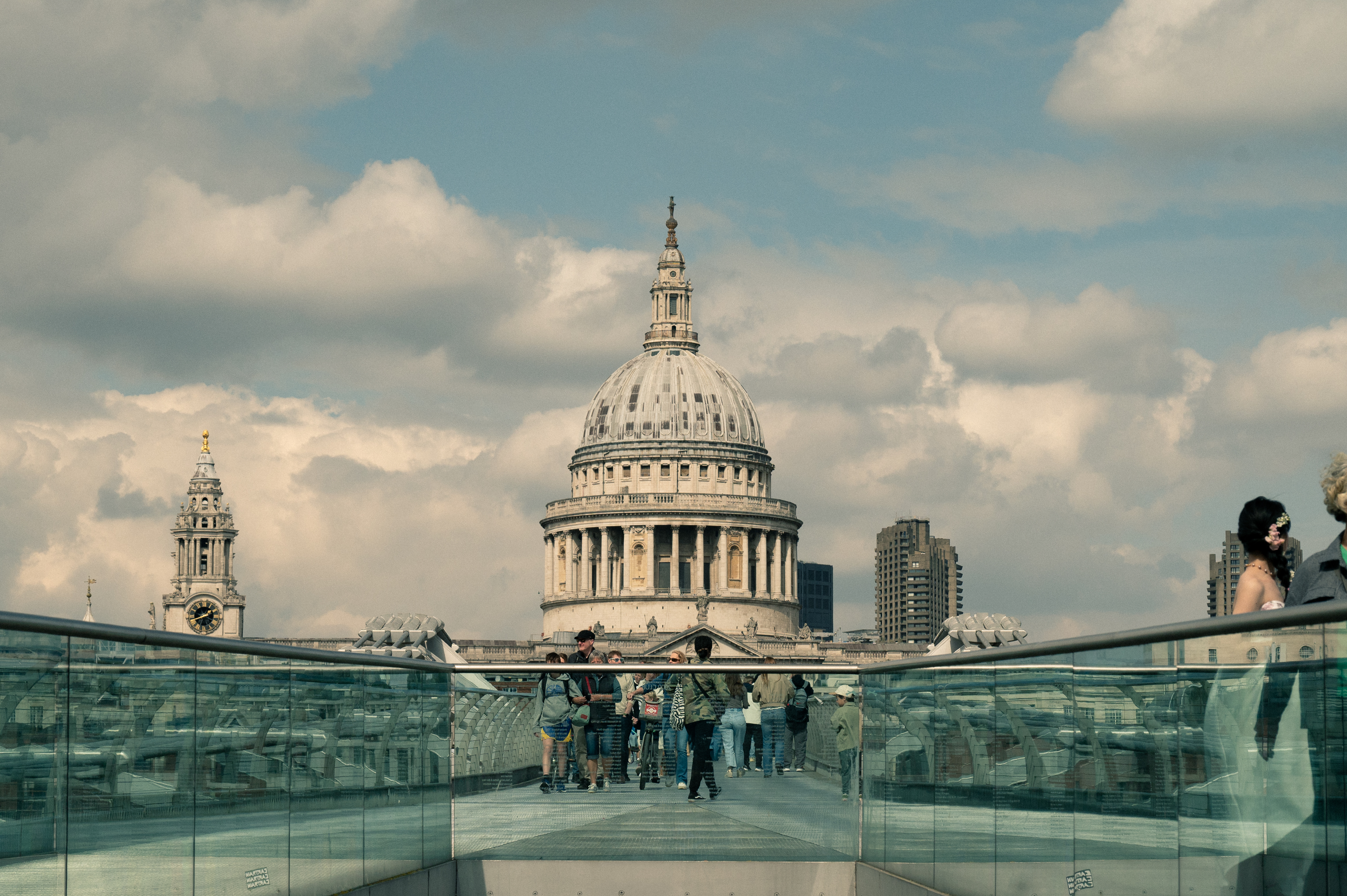 st paul's cathedral in london, taken from the millennium bridge